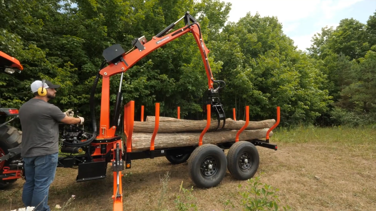 Wallenstein | Log Loader | Models LXT-95 & LXT-115 | Bed Length 96" To 132" | Horsepower 6.5 To 10 HP | For Tractors