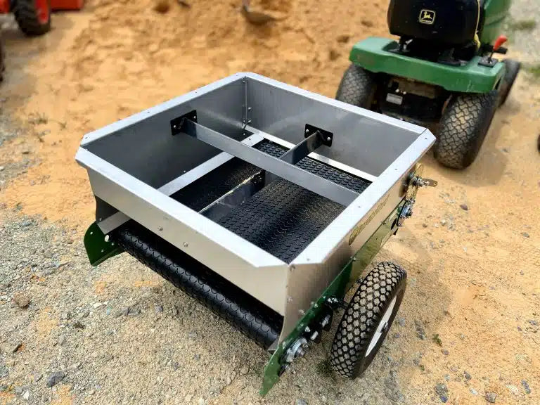 Earth & Turf | MultiSpread | 65PT Pull Behind Topdresser | 44" Overall Width | 30" Spread Width | 12 HP Minimum | For Tractor & ATV Compatible