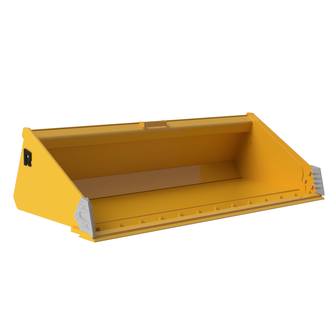Rockland Severe-Duty, Low-Profile Bucket | Bucket Wrap ¼-Inch | Wear Bars ½-Inch Side | Standard Bolt-On Side Cutters | For Skid Steers