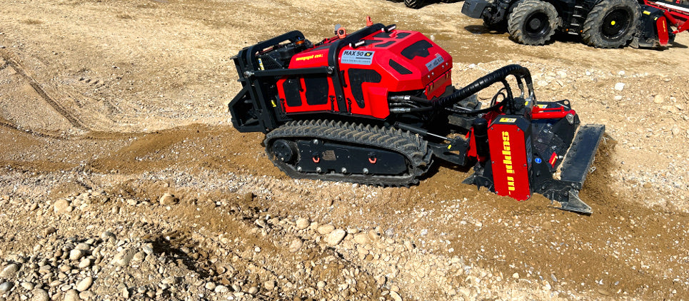 Seppi | Forestry Mulcher + Flail Mower | Knives & Carbides RC Remote Control Carrier | Model MAX50/CL125RC | Working Width 49" To 61" Inches | Hydraulic Flow 26 GPM | For Skid Steers