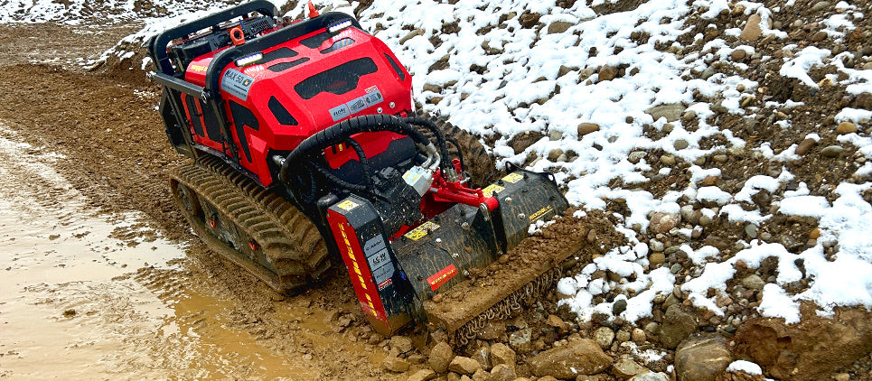 Seppi | Forestry Mulcher + Flail Mower | Knives & Carbides RC Remote Control Carrier | Model MAX50/CL125RC | Working Width 49" To 61" Inches | Hydraulic Flow 26 GPM | For Skid Steers