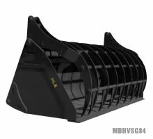 HLA Attachment Telehandler Silage Grapple Bucket EURO/CAT/JD Global Mount | 96"-108" Width | For Tractor