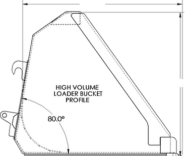 Martatch | High Capacity Bucket | Model MBH78S-A | 78" Working Width | Hydraulic Flow 15 To 25 GPM | For Skid Steers
