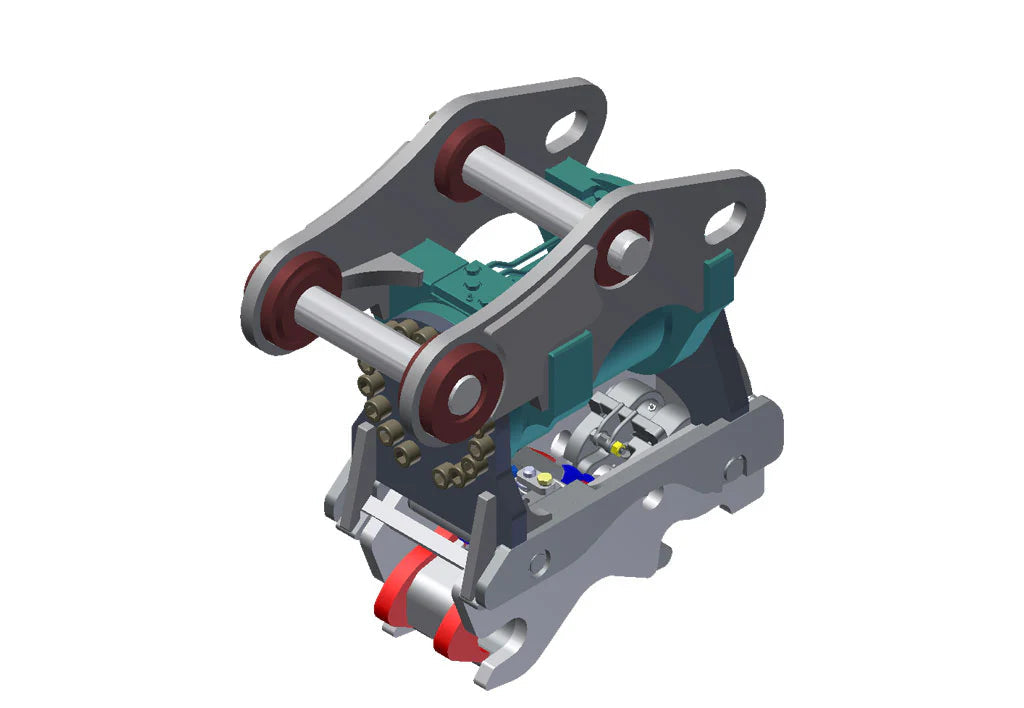 TAG Power Tilt Coupler | Heavy Duty 180° Rotating Interface | Parker/Helac Actuator | 2–60 Ton | For Excavators