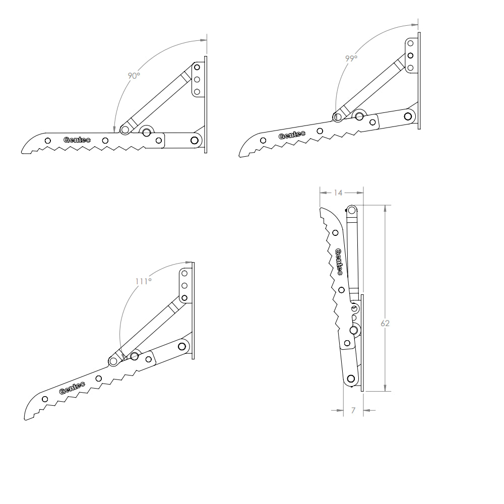 Gentec Equipment Mechanical Weld-On Thumb | Model MT1860 | Size 18" x 60" | Machine Size 12-19.5 Tons | For Excavators