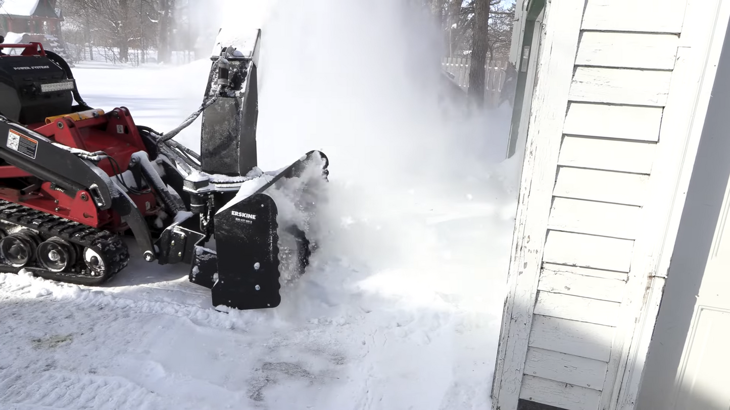 Erskine Mini Hydraulic Snowblower SB300 Series | Cut of Width 48”, 55” & 61” | 11-22 GPM Hydraulic Flow | For Mini Skid Steer