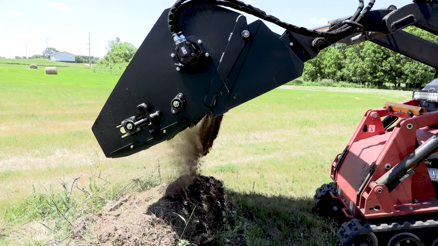 Erskine Mini Landscape Rake | Working Width 48" | Hydraulic Motor Flow Range 13-25 GPM | For Mini Skid Steer