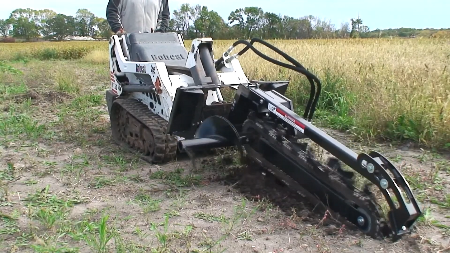 Erskine Mini Trencher | Overall Width 40.38" inches | Rated Flow 7-16 GPM | For Mini Skid Steer
