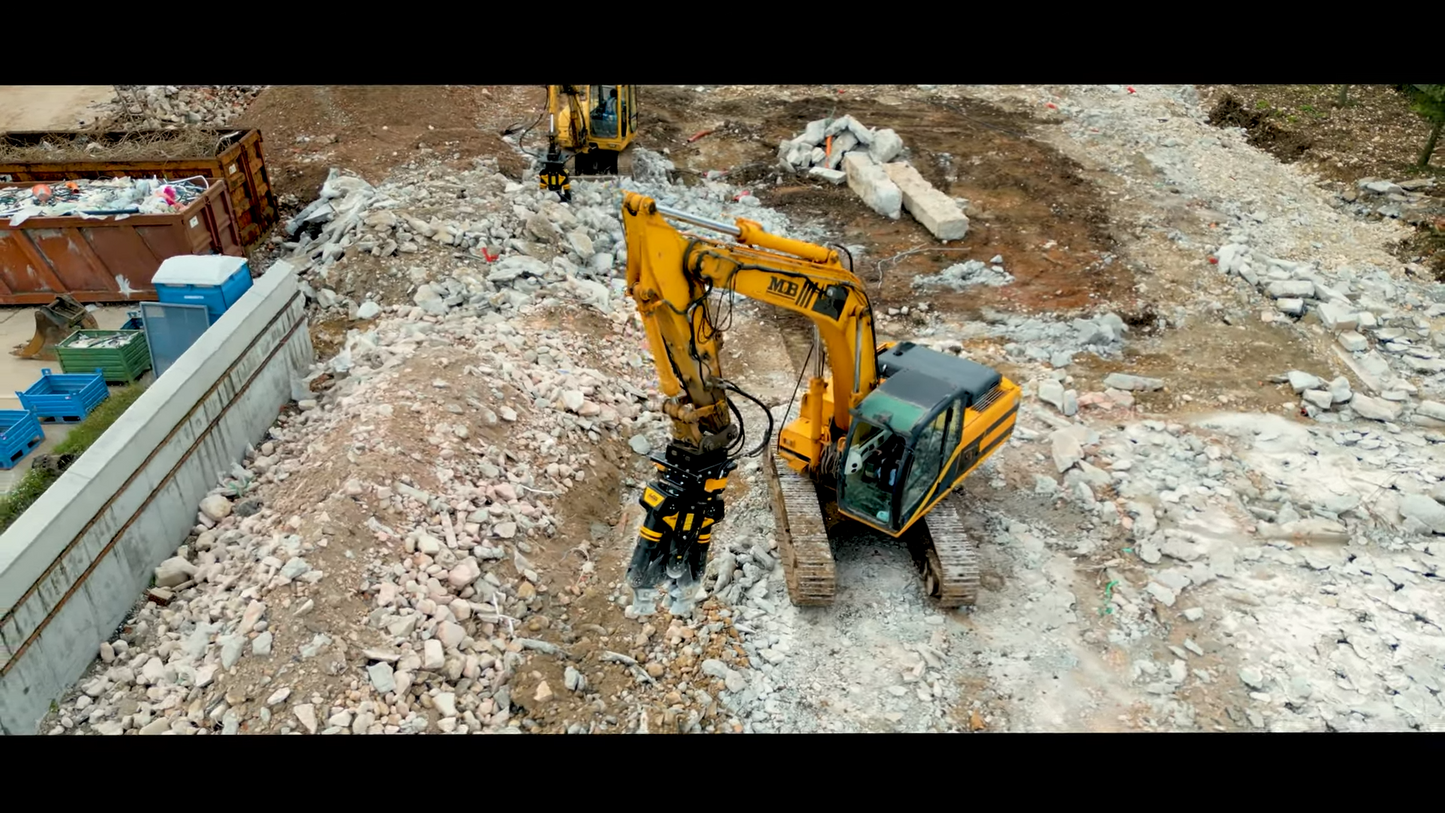 MB Crusher Demolition Pulverizer | Model MB-P380 | Overall Width 13" | Hydraulic Flow Rate 5–7 GPM | Machine Size 3-7 Ton | For Excavators, Backhoe Loaders & Skid Steer