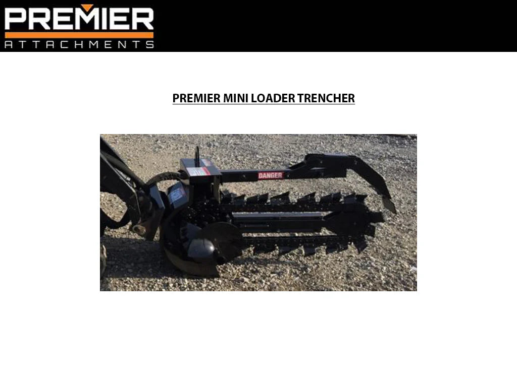 Premier Trencher | Model T100 & T125 | 8-15 GPM | For Mini Skid Steer Loaders