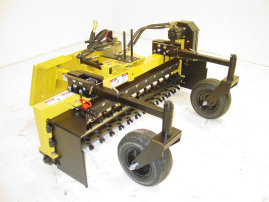 Worksaver | Heavy Duty Powered Landscape Rake With Sabre or Carbide Rotor | Model PSHD Series | Width 6' to 8' | Hydraulic Flow 15–25 GPM | For Skid Steers