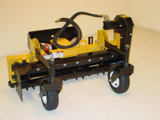 Worksaver | Powered Landscape Rake With Carbide Aggressor Rotor | Model PXS-10 Series | Width 48" to 72" | Hydraulic Flow 10–15 GPM | For Skid Steers