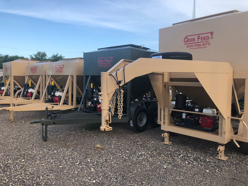 AWS Blind | Quik Feed Trailer | 1.5 To 4.5 Ton Double Axle | 500 lbs/min Feed Rate | Self-Contained Air Drive | Horsepower 25 To 50 HP | For UTVs, ATVs & Tractors