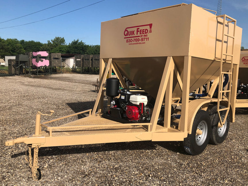 AWS Blind | Quik Feed Trailer | 1.5 To 4.5 Ton Double Axle | 500 lbs/min Feed Rate | Self-Contained Air Drive | Horsepower 25 To 50 HP | For UTVs, ATVs & Tractors
