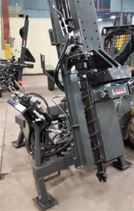 Ideal Post Pounders | Pilot Auger Power Head | Model ID120K | Mounts to Driver Mast | Upto 40" Drilling Depth | For Skid Steers & Tractors