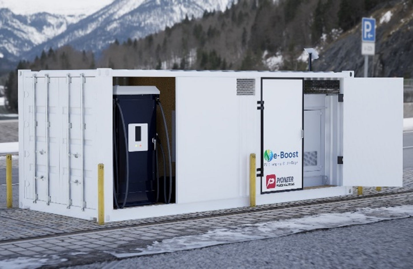 Larson Electronics Temporary Electric Vehicle Charging Station w/ 30kW Diesel Generator - 240V 1-phase, (1) 80A Level 2 Charger - Skid Mount