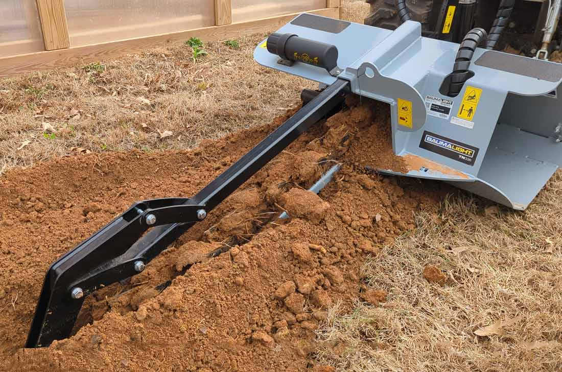 Baumalight Trencher | Model TNS-336 | Trench Depth 36" | Width 4" - 6" | Hydraulic Flow Range 10–22 GPM | For Skid Steers