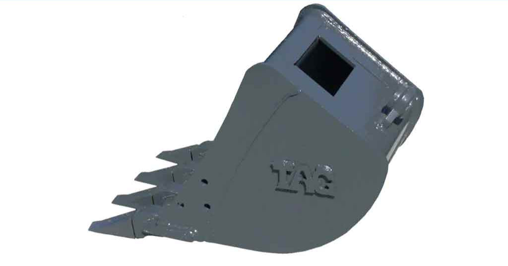 TAG Dirt Bucket | Quick Coupler Series 1.25" T-Pin | 10"–36" Width | 0.055–0.218 yd³ Capacity | 3–5 Ton | For Excavators