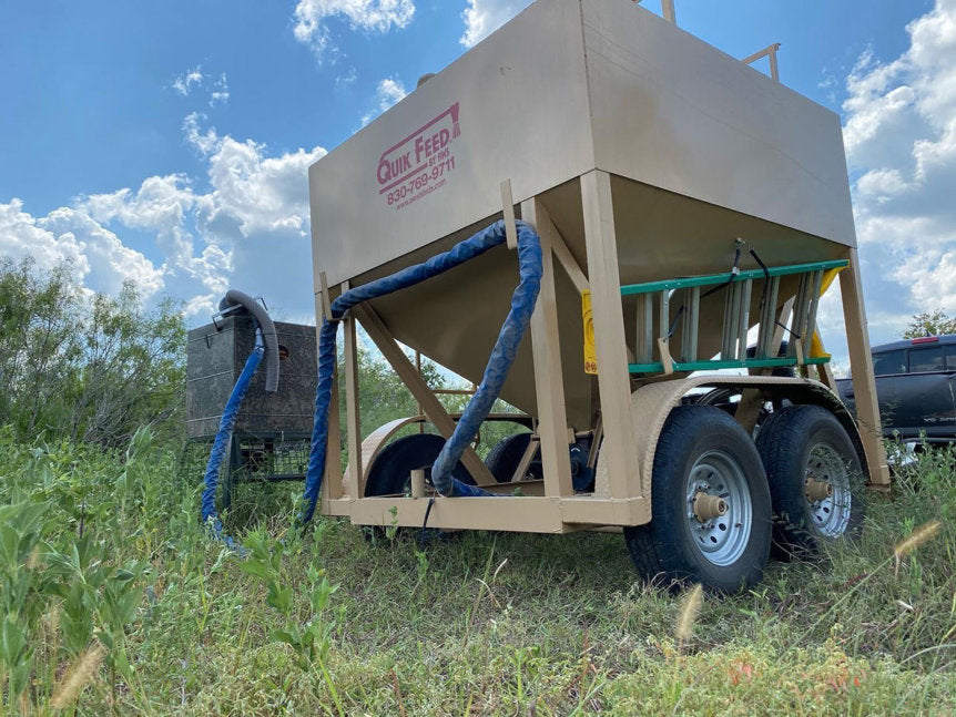 AWS Blind | Quik Feed Trailer | 1.5 To 4.5 Ton Double Axle | 500 lbs/min Feed Rate | Self-Contained Air Drive | Horsepower 25 To 50 HP | For UTVs, ATVs & Tractors