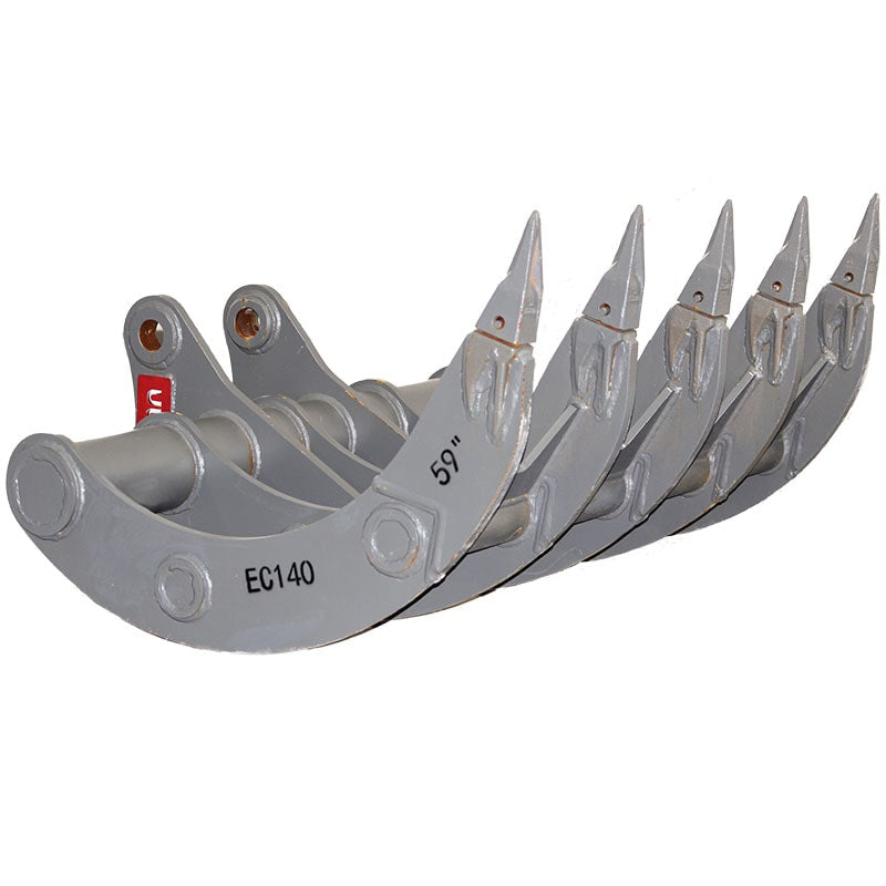 Teran Volvo Excavator Root Rake | Model EC-140 & EC-480 | Width 59", 61" & 73" inches | Heavy-Duty Construction | For Excavators