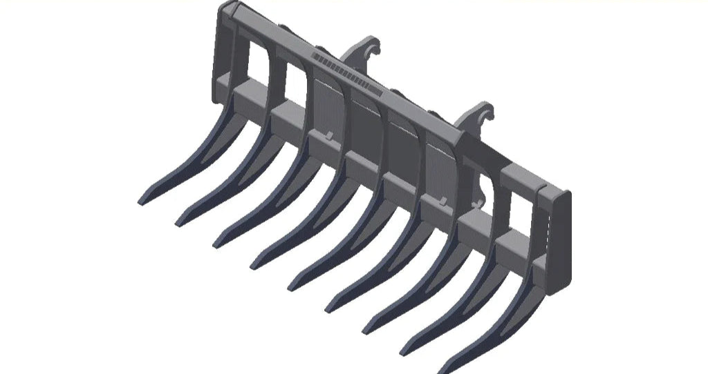 TAG Rake | CL49 Series | Heavy Duty Root & Debris Ripper | 24" Width | 5 Tines | 420 lbs | 7–10 Ton | For Mini Excavators