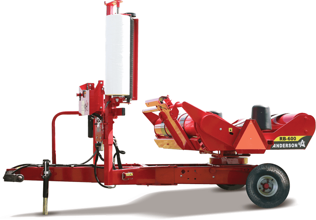 Anderson Single Bale Wrapper | Model RB-500 & RB-600 | Round Bale Diameter 5'6" inches | Wrapping Speed 40 Bales/h | Horsepower 50 - 65 HP | For Tractor