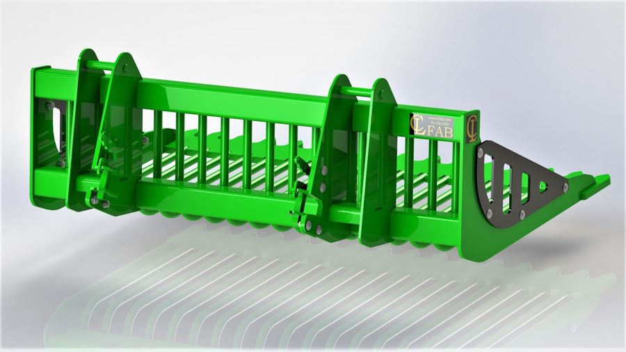 CL Fabrication EZ Rock Bucket | Width 56"-90" inches | Oil Flow Range 15-25 GPM | For Large Skid Steers