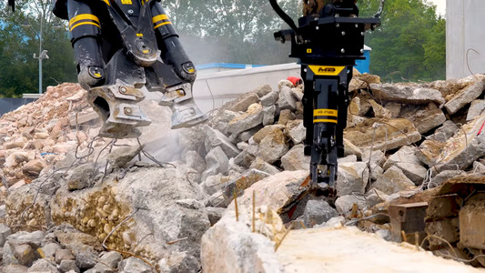 MB Crusher Demolition Pulverizer | Model MB-P160 | Width 12.2" | Machine Size 4.4-6.6 Tons | For Backhoe Loaders