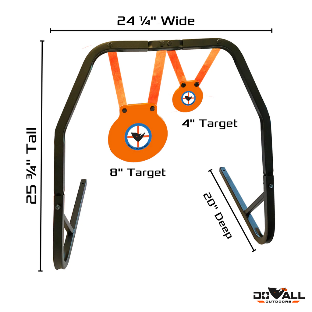 Do All Traps High Caliber 2-Target Steel Gong Stand | Model RR2000 | 8" & 4" Diameter x 3/8" Thick