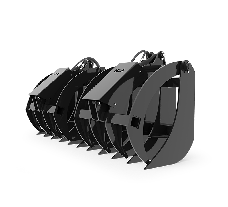 HLA Attachments Root Rake Grapple Less Mount | 66" to 96" Width | For Skid Steer