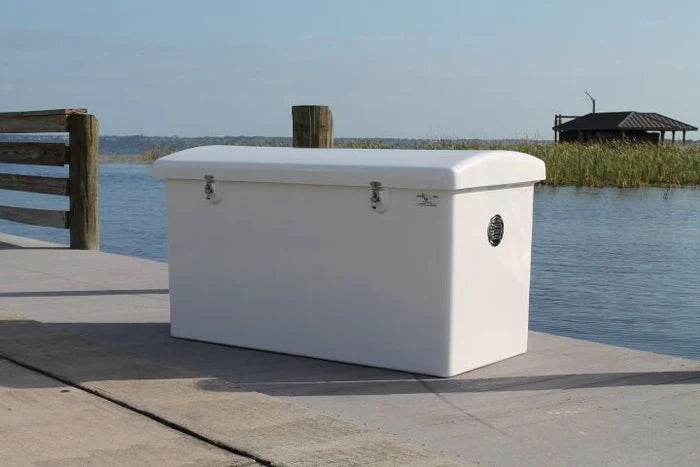 RIO MARINE CUSTOMS | Dock Box | Rough Water | Model RWDB90 | 96" W x 29" D x 33" H | Commercial-Grade Storage | For Marine Storage