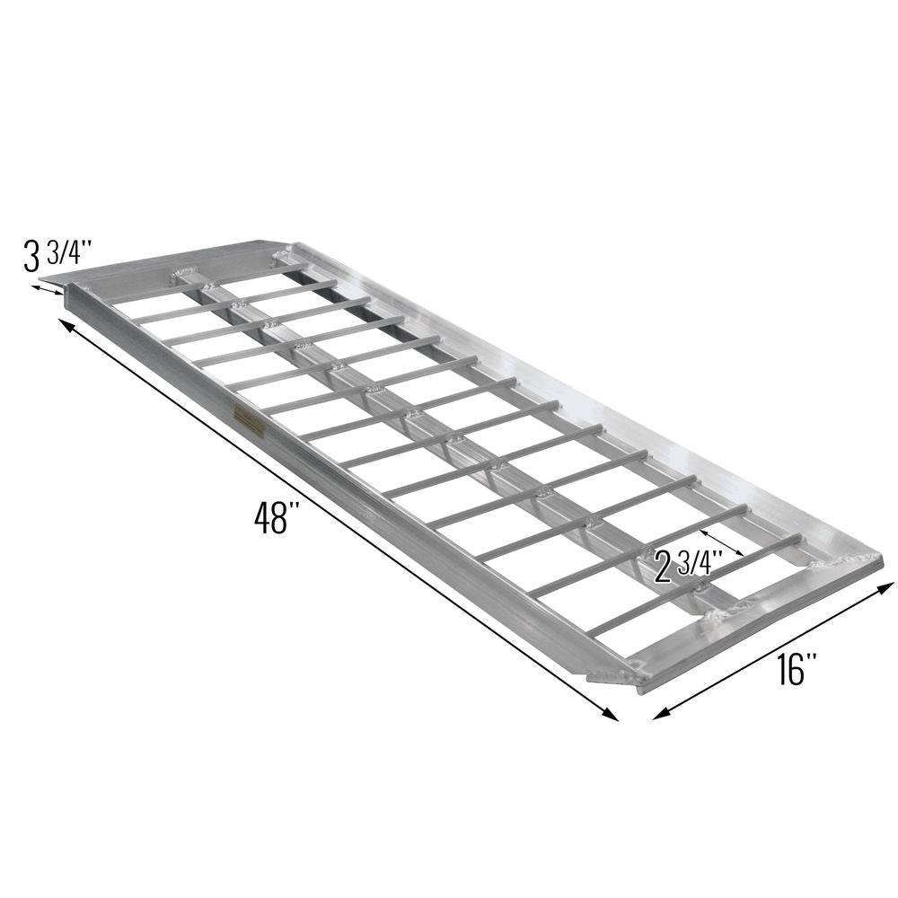 Black Widow Aluminum ATV UTV Trailer Ramps | Model S-4816-2000-2 | Size 4' L x 15.25" W | Capacity 2,000 lb | Horsepower 4 To 90+ HP | For ATV & UTV Loading