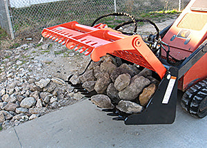 Worksaver | Sweep Action Rock Grapple | Model 812230 | Width 42" | Hydraulic Flow 8-12 GPM | For Mini Skid Steers