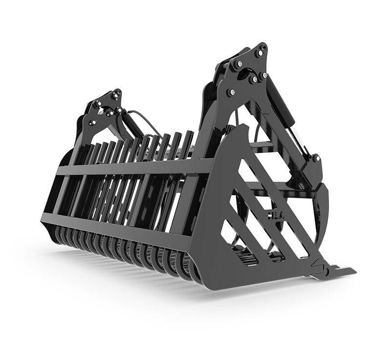 HLA Attachment HD/Stone Fork with Grapple Less Mount | 77", 84", 90", 92", 94" Size | For Tractor