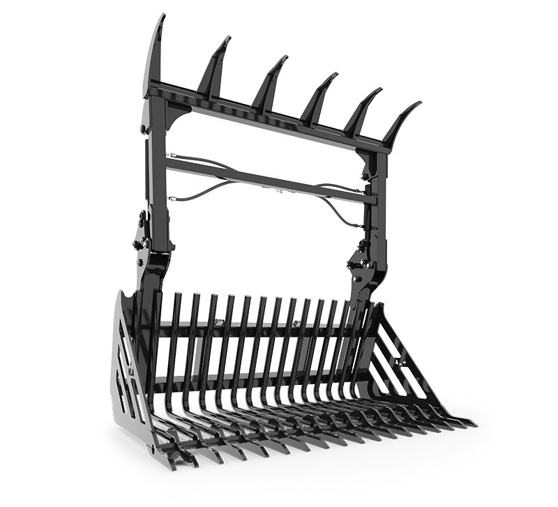 HLA Attachment HD/Stone Fork with Grapple Less Mount | 77", 84", 90", 92", 94" Size | For Tractor