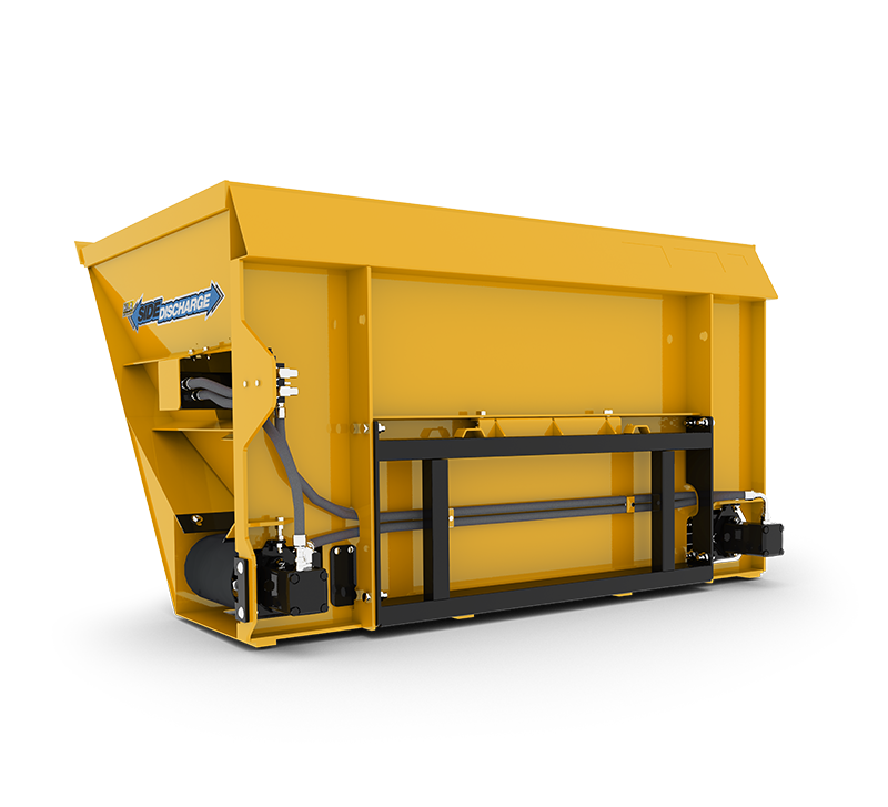 HLA Attachment Side Discharge Sawdust Bucket Less | 60"-96" Multiple Width | For Skid Steer