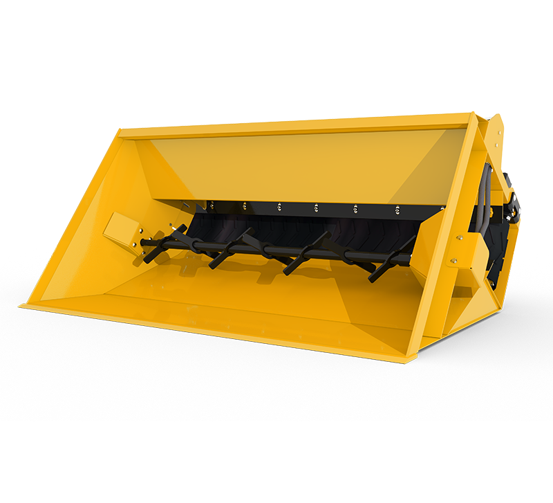 HLA Attachments Discharge Sand Bucket Less Mount | Width 60", 72", 84" & 96" Inches | For Skid Steer