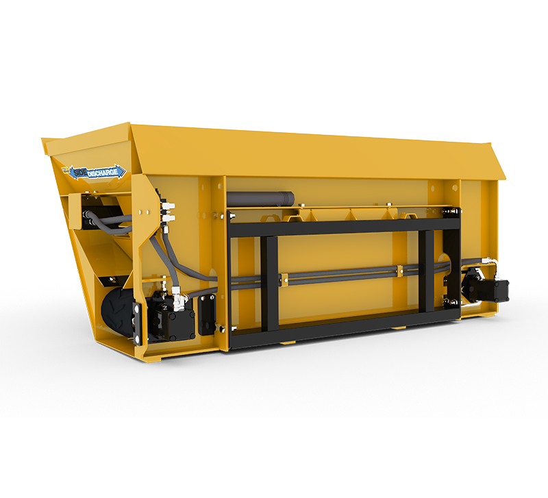 HLA Attachments Discharge Sand Bucket Less Mount | Width 60", 72", 84" & 96" Inches | For Skid Steer