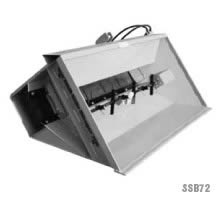 HLA Attachments Discharge Sand Bucket Less Mount | Width 60", 72", 84" & 96" Inches | For Skid Steer