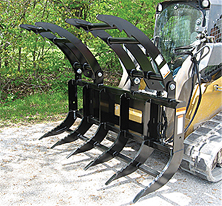 Worksaver | Brush Grapple With Dual Hydraulic Clamps | Model SSGR-84 | Width 84" | Hydraulic Flow 12 To 18 GPM | For Skid Steer Loaders