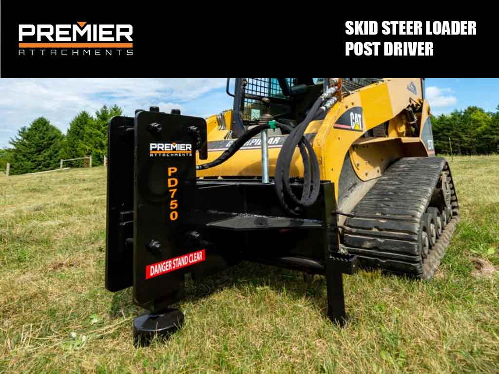 Premier Post Driver | 12-29 GPM | Models PD750, PD1000, & PD1500 | Diameters 8", 9", 10" | For Skid Steer