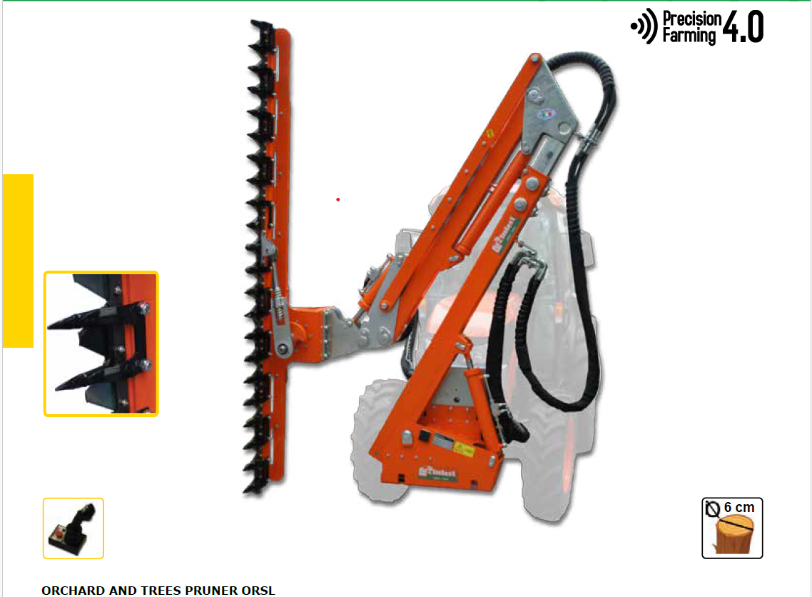 Rinieri Orchard Pruner ORSL 250-280-300 | 98"-118" Cutting Width for Tractor