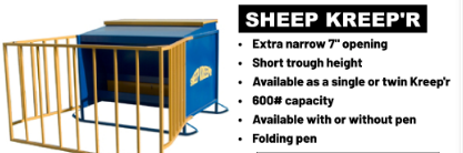 Global Equipment Sheep Kreep’r | Narrow‑Access Calf & Lamb Feeder | 600 lb Capacity
