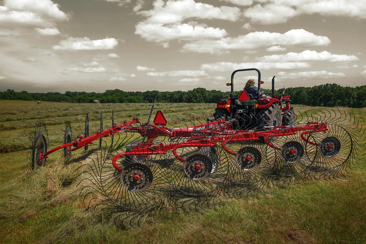 Durabilt High Clearance 8, 10 & 12 Wheel V-Rake | Model DRS8-10-12 | 16’ – 24’ Working Width | 30-50HP | For Tractor