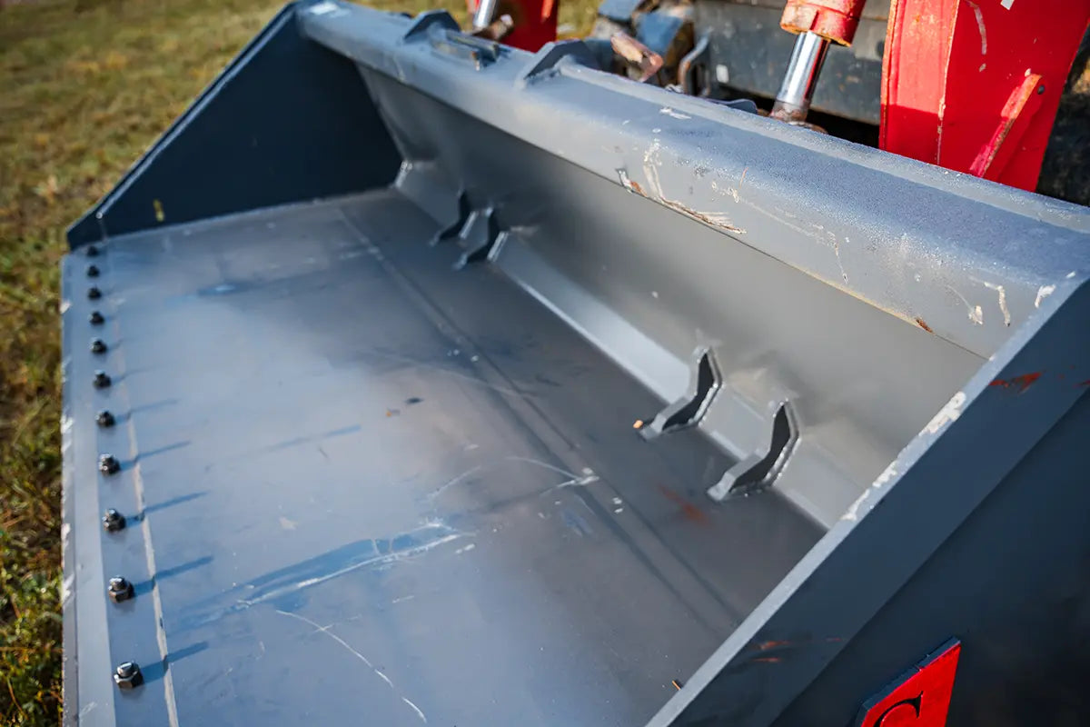 Solesbee’s | Bolt-On Edge Bucket | Models SSLB Series | Width 66" To 84" Inches | Hydraulic Flow 15–25 GPM | For Skid Steer