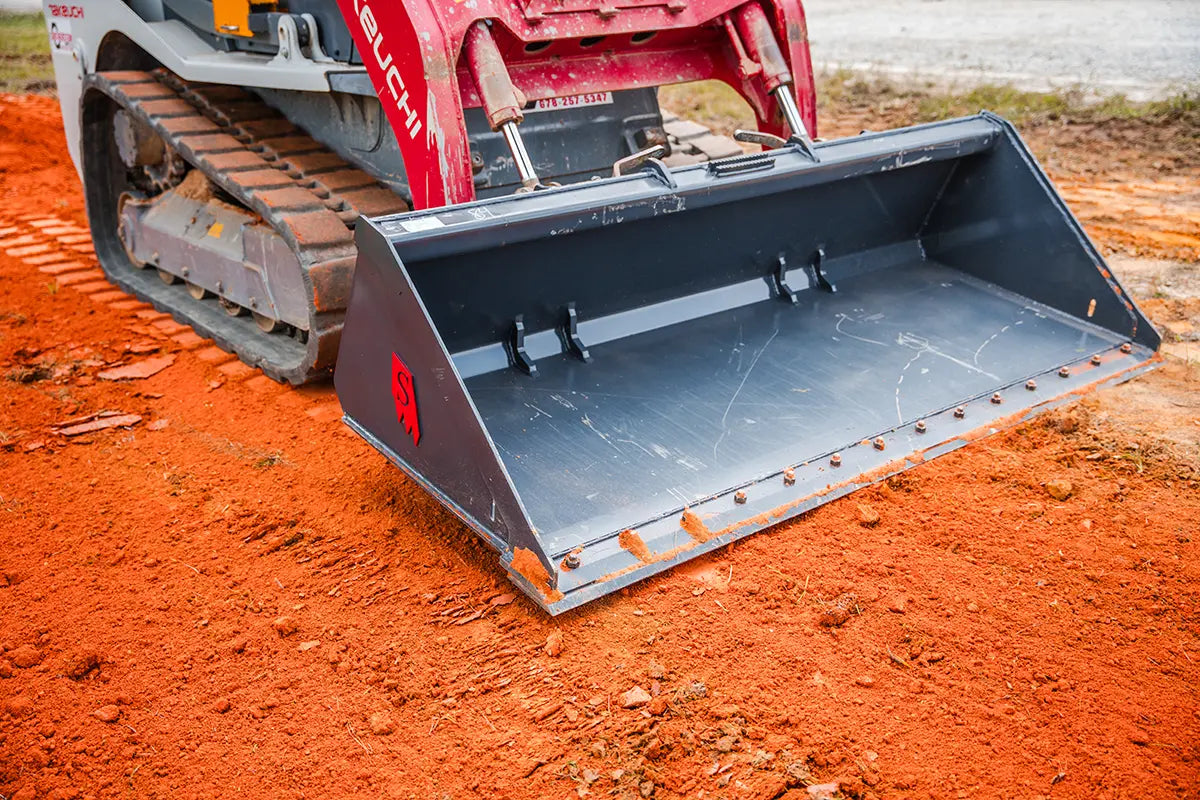 Solesbee’s | Bolt-On Edge Bucket | Models SSLB Series | Width 66" To 84" Inches | Hydraulic Flow 15–25 GPM | For Skid Steer