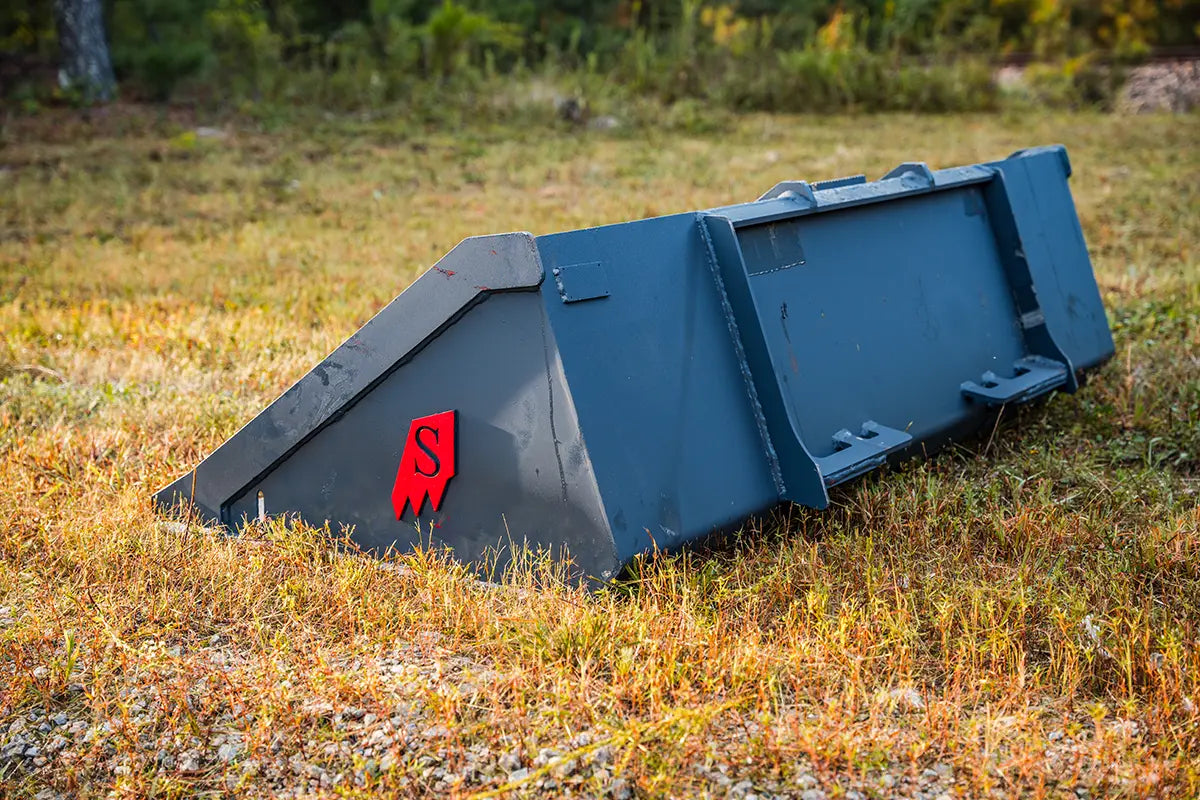 Solesbee’s | Bolt-On Edge Bucket | Models SSLB Series | Width 66" To 84" Inches | Hydraulic Flow 15–25 GPM | For Skid Steer