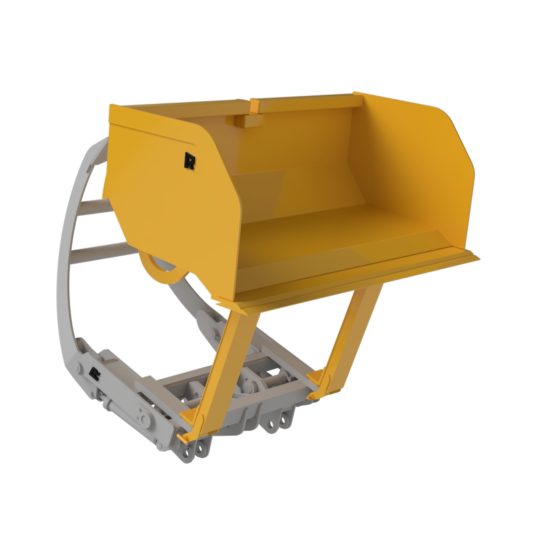 Rockland Slip-On High Dump Bucket with Bolt-On Cutting Edges for Loaders