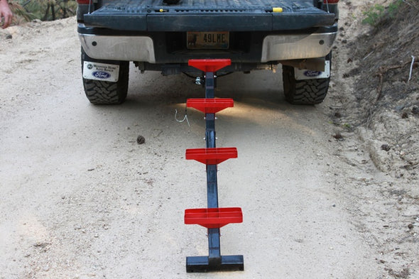 Bosski | RevArc Smart Steps | 4-Step Folding Hitch-Mount | Width 10" Inches | Weight Capacity 300 lbs | Universal Hitch Mount | For Trucks & Lifted Pickups