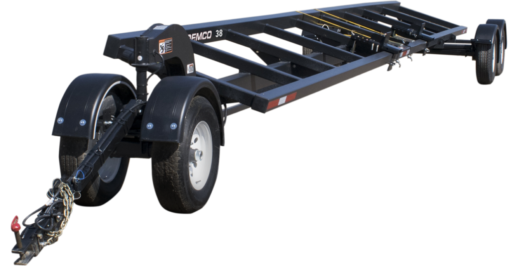 Demco | Standard Combine Header Transport Trailer | Model HT28 | Trailer Length 28 feet | GVW 11,200 lbs | 1" Hitch Pin | Horsepower 400 To 500 HP | For Tractor